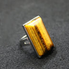 Personality Rectangular Jade Jewelry Gem Ring