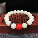 White Jade Bodhi Root Bracelet 108 Bracelet