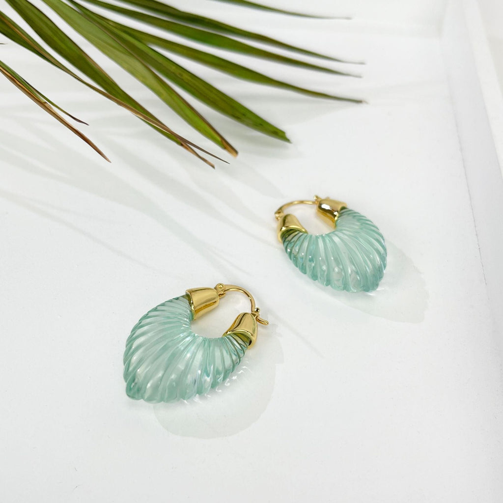 Hong Kong Style Female Earrings Exaggerated Amber Earrings