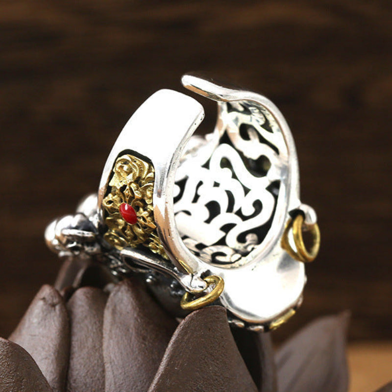 Yellow God of Wealth Index Finger Opening Ring