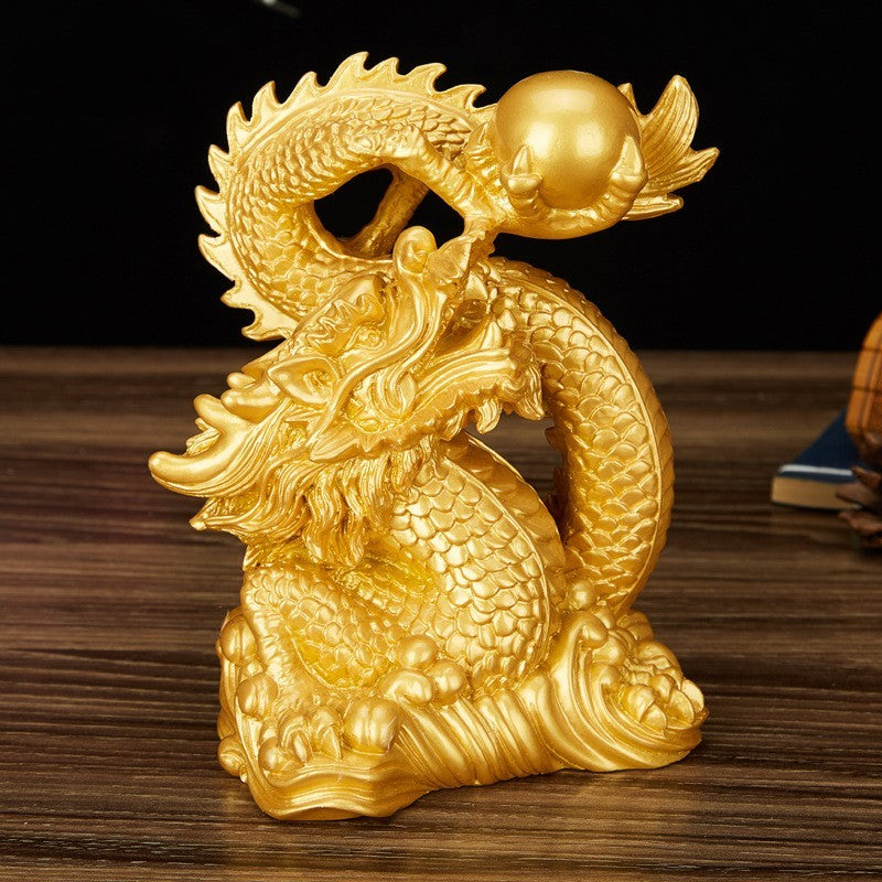 Fortune Home Decoration Golden Dragon Playing with Pearls Ornament