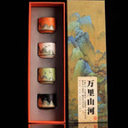 Ceramic Fambe Landscape Teacup Suit