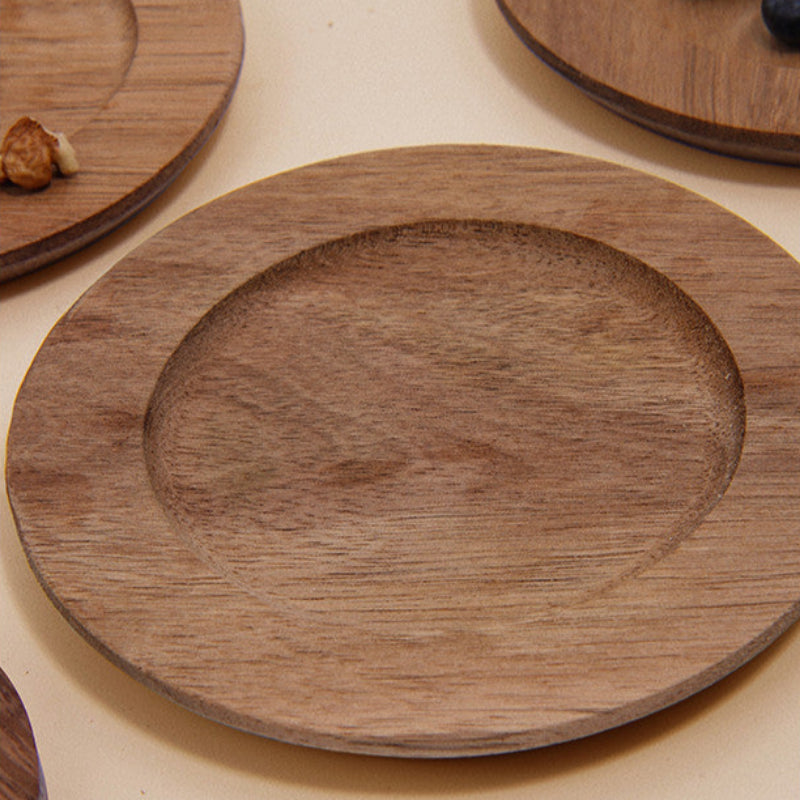 Log Coaster Breakfast Plate Round Potholder Mark Coaster Snack Plate Coffee Saucer