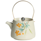 Hand Painted Loquat Underglaze Loop-handled Teapot Ceramic Small Size Teapot