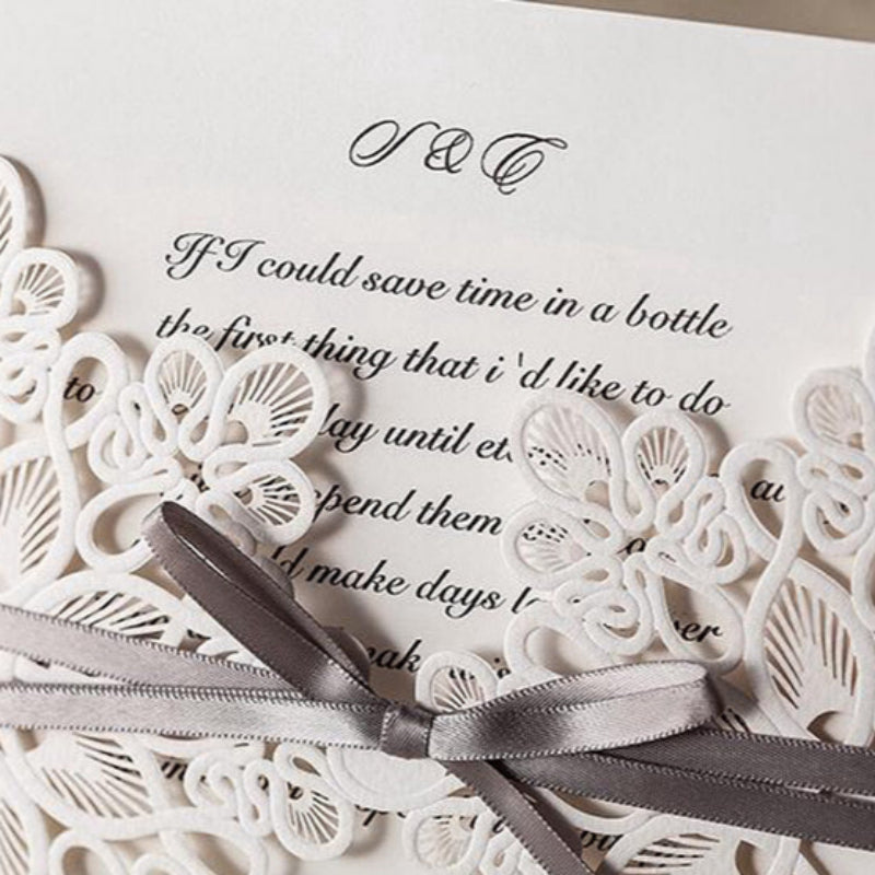 Personalized Custom Ivory White Invitation