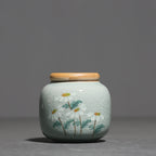 Crackle Glaze Hand-painted Loquat Tea Caddy Sealed Cans