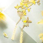 Floral metal bookmarks with tassels for gift packaging