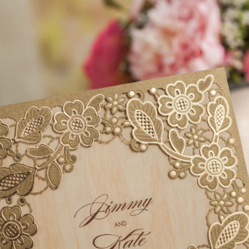 Personalized Custom Original Wood Color Square Invitation