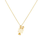 S925 Silver Natural Hetian Jade Cute Rabbit Pendant Necklace