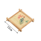 Bamboo Square Well-shaped Coaster Tea Pot Base Pastry Small Tray