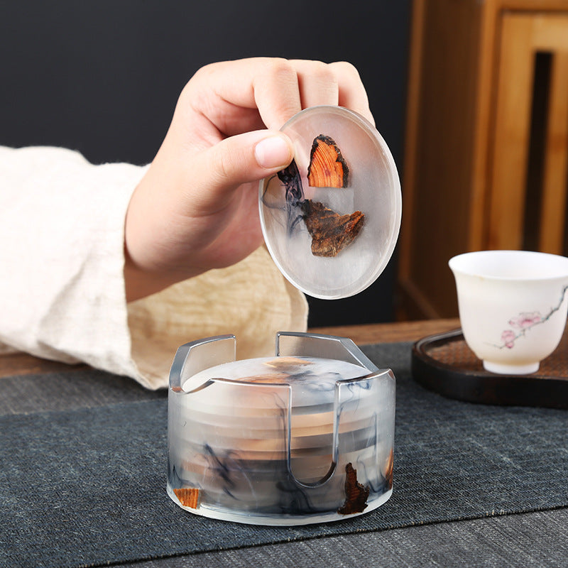 Resin Pine Ink Coasters Tea Utensils Household