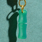 Green Bamboo Agate Earrings Chinese Cultural Jewelry for Women-3