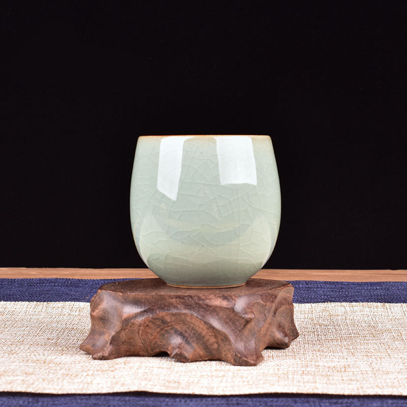 Celadon Tea Cup Ge Kiln Crazed Glaze Ceramic Tea Set-7