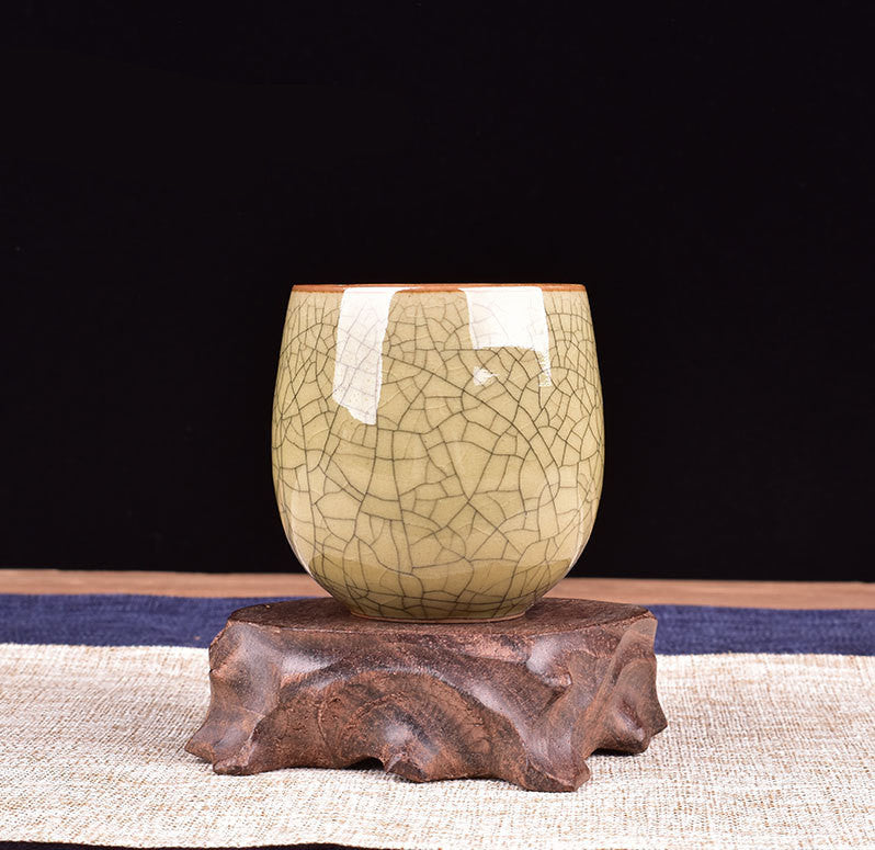 Celadon Tea Cup Ge Kiln Crazed Glaze Ceramic Tea Set-8