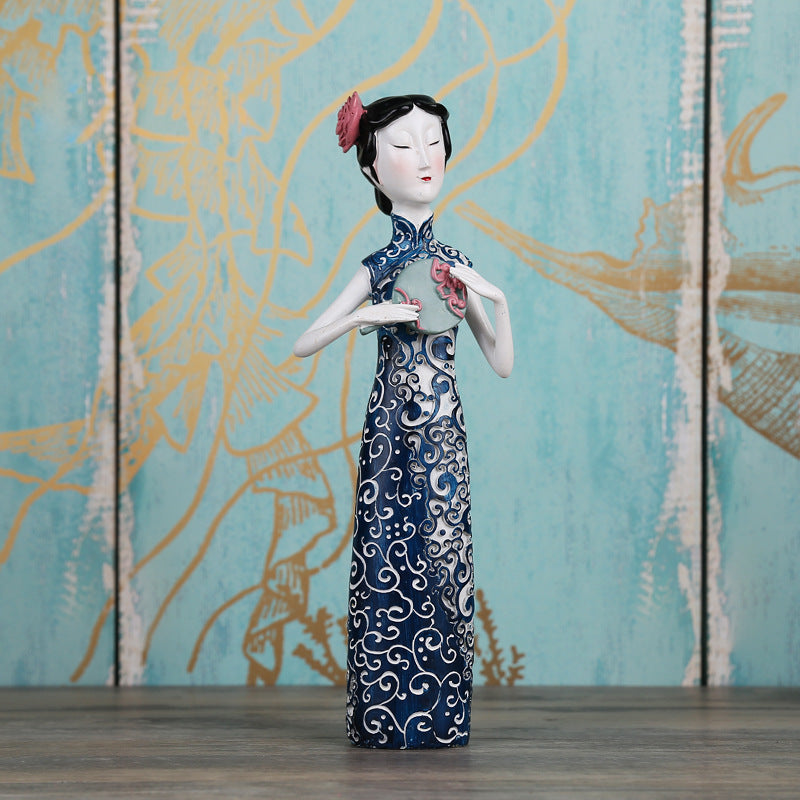 Chinese Cheongsam Girl Decoration Living Room Ornaments-3