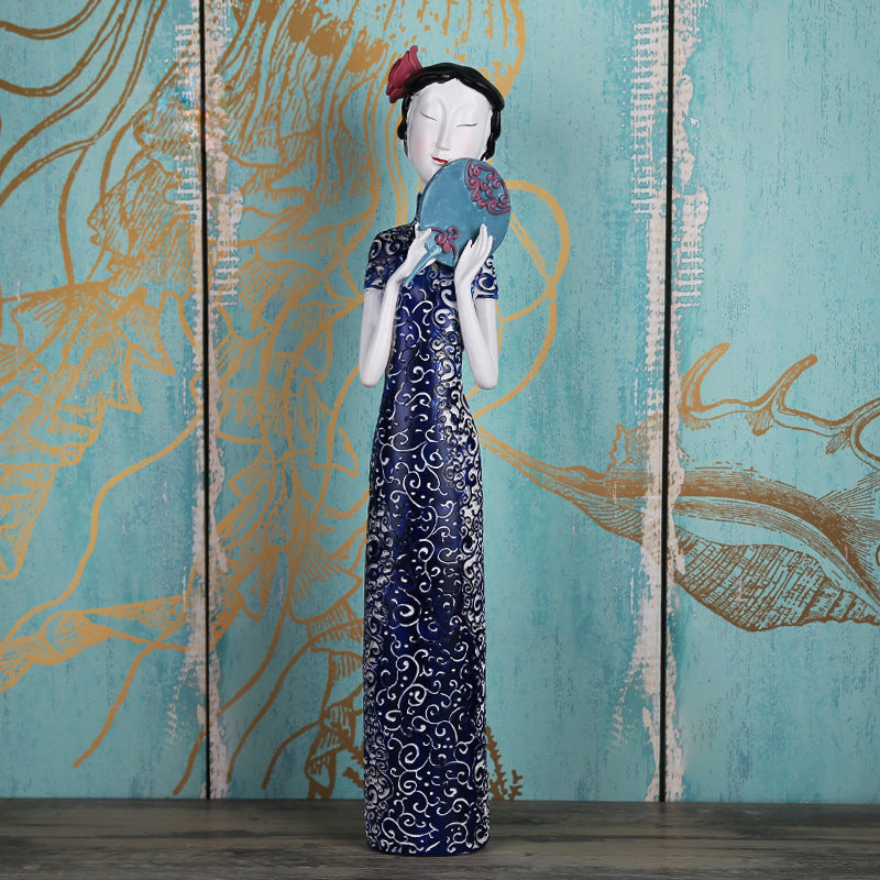 Chinese Cheongsam Girl Decoration Living Room Ornaments-5