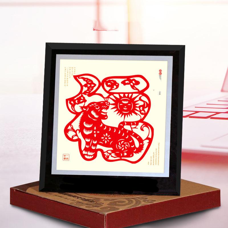 Chinese Folk Art Color Paper Cuttings Painting Decorations-1