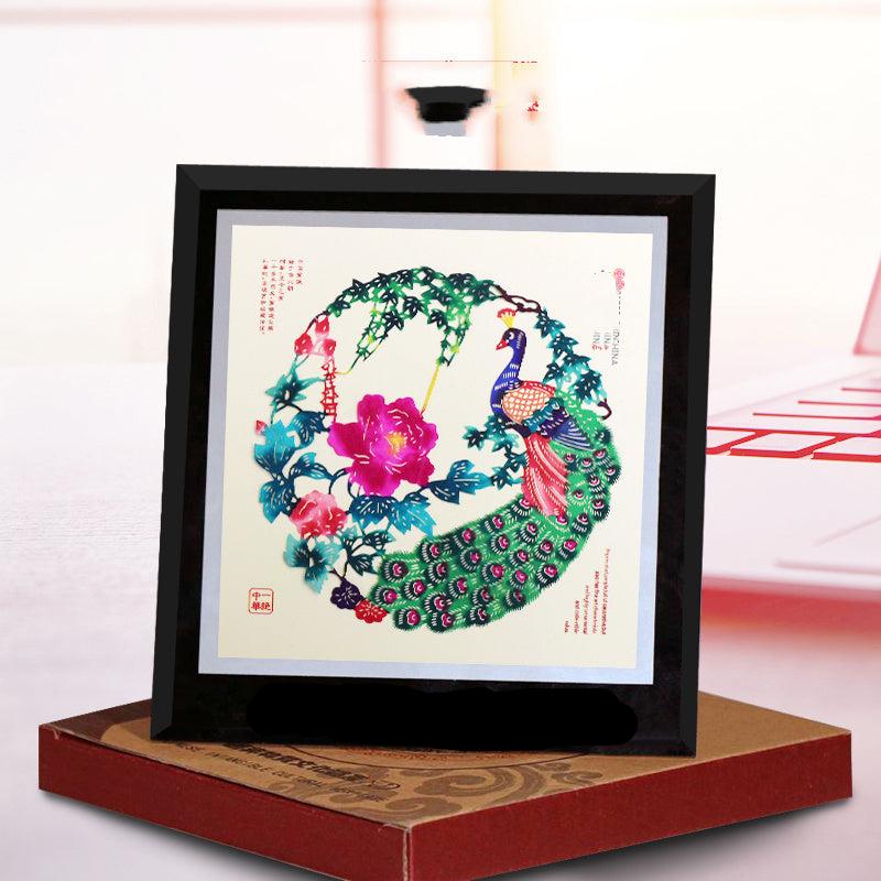 Chinese Folk Art Color Paper Cuttings Painting Decorations-11