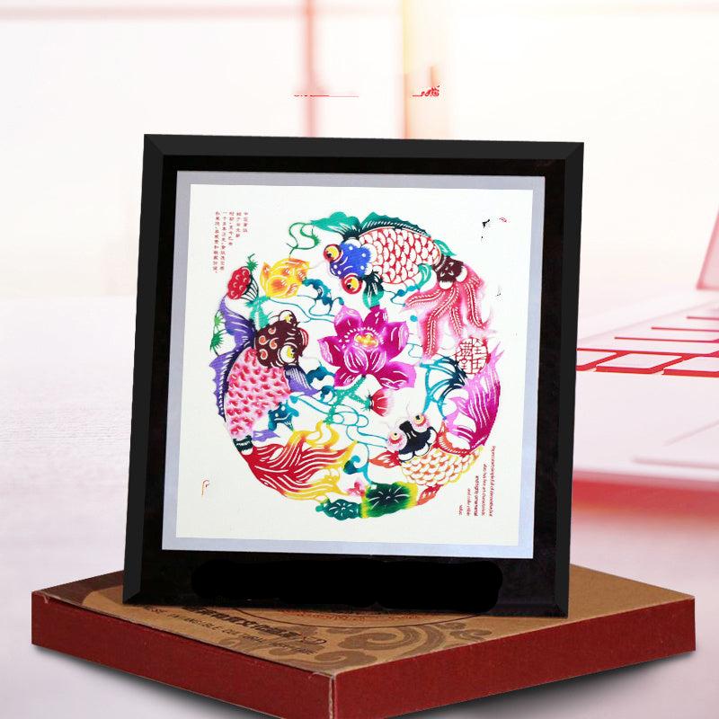 Chinese Folk Art Color Paper Cuttings Painting Decorations-12