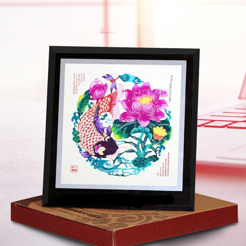 Chinese Folk Art Color Paper Cuttings Painting Decorations-9