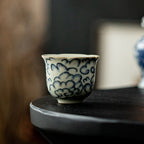 Chinese Kung Fu Tea Set Ru Kiln Auspicious Clouds Household Ceramic Cup-1