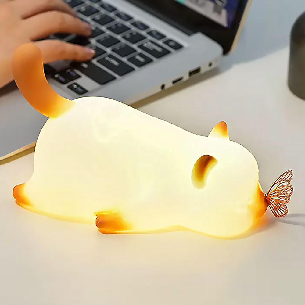 Cat Butterfly Night Light Decor Gift for Cat Lovers-3