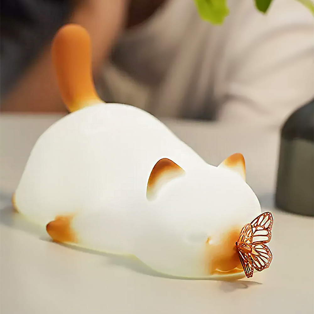 Cat Butterfly Night Light Decor Gift for Cat Lovers-4