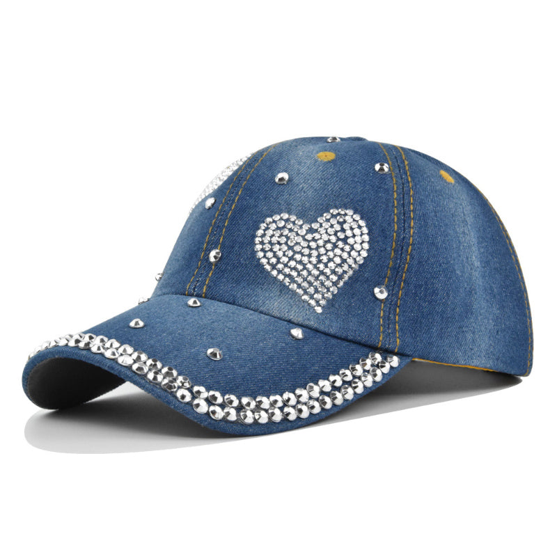 Denim diamond inlaid baseball cap DOPEPLUS.COM