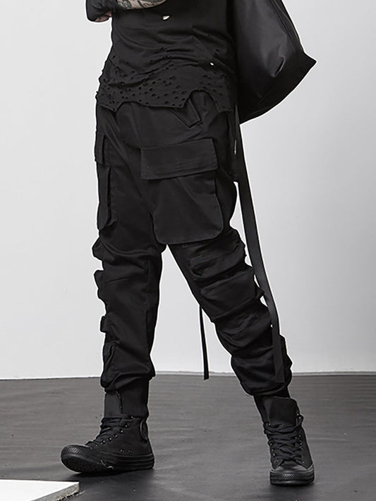 Diablo rickowens pants multi pocket overallsThis dark black style multi pocket cargo pants is a very cool fashion item, suitable for those who like individuality and pursue uniqueness. It uses high-quality fabclothingclothingDecadent elementsDOPEPLUS.COM