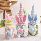 Easter Bunny Figurines Ornament Holding Easter Egg Doll Theme Party Decorations-3