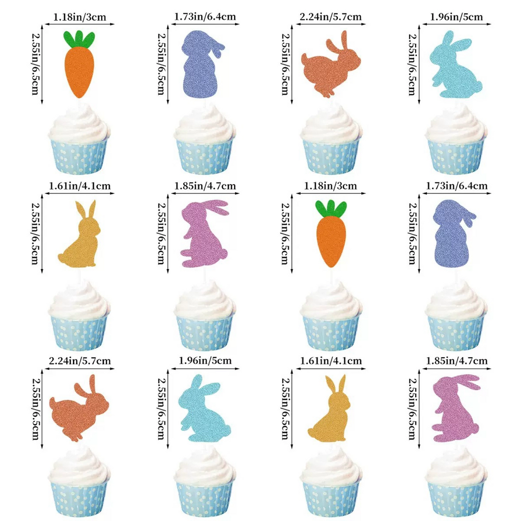 Easter Decorations Flag Banner Easter Egg Cake Inserts Balloon Party Decorations-10