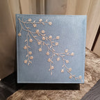 Chinese wooden jewelry box with embroidery and flannel