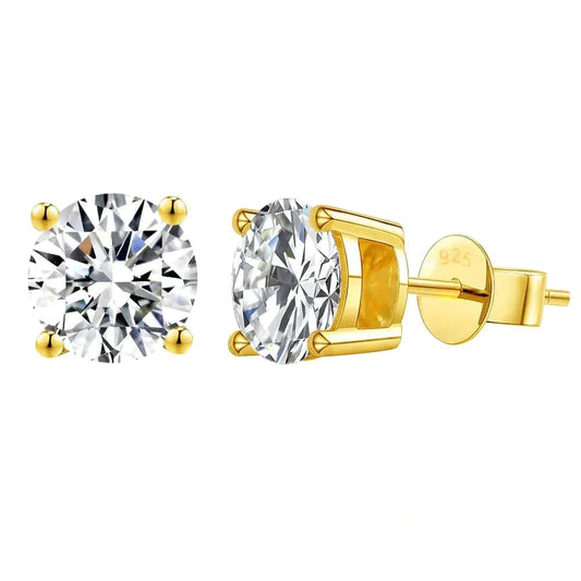 Excellent VVS1 Moissanite Diamond Earrings Studs in 14K Gold DOPEPLUS.COM