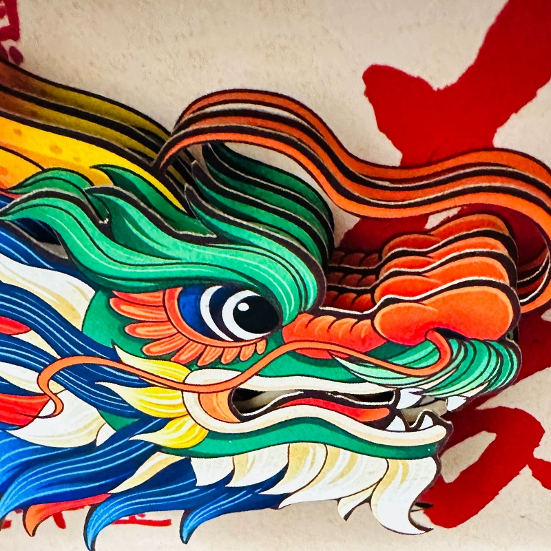 Housewarming Gifts Chinese Paper Cut Five-Way God of Wealth Lucky Ornaments-7