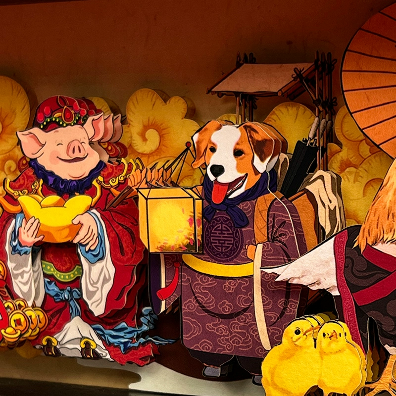 Housewarming Gifts Chinese Zodiac Lucky Paper Cut Ornament Creative Home Decoration-4