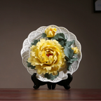 Housewarming Gifts Peony Flower Plate Ceramics Ornaments Crafts-9