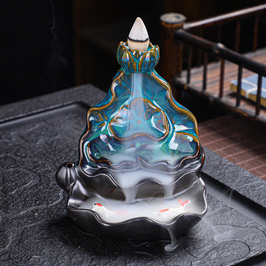 Lotus pond moonlight back flow incense burnerMade of ceramic material, strong and durable. Exquisite handcraft, can become a classic decoration.Use a reflux cone to ignite the smoke, the smoke flows down like ahttps://detail.1688.com/offer/642583434897.html?spm=a261y.7663282.10811813088311.15.1118fe61DJjbJw&sk=consignDOPEPLUS.COM