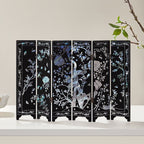 Mother of Pearl Black Screen Folding Screen Chinese New Year Crafts Lacquerware Desktop Decorations-1