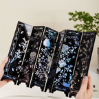 Mother of Pearl Black Screen Folding Screen Chinese New Year Crafts Lacquerware Desktop Decorations-2