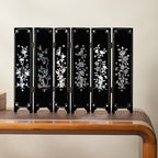 Mother of Pearl Black Screen Folding Screen Chinese New Year Crafts Lacquerware Desktop Decorations-3
