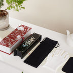 Mother of Pearl Black Screen Folding Screen Chinese New Year Crafts Lacquerware Desktop Decorations-4