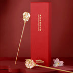 New Chinese Style Brocade Fan Hairpin-4