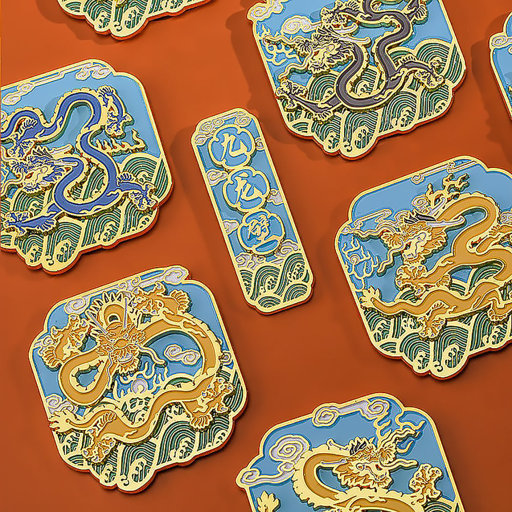 Nine Dragon Wall Fridge Magnets Imperial Dragon Souvenir-6