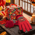 Northeast Big Flower Hey Dragon Ha Tiger Winter Gloves-4