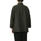 Autumn Winter Cotton and Linen Stand-up Collar, New Chinese Disc Buckle Men's Tang Jacket