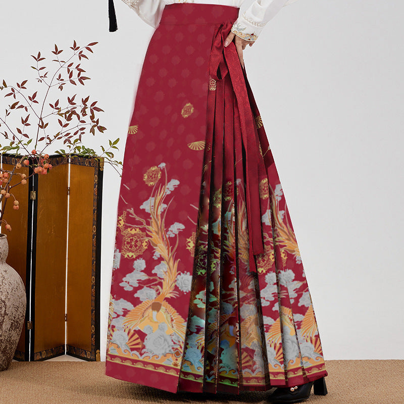 Women's Hanfu Horse-faced Skirt Spring and Summer Suit Horse-faced Pleated Draped Long Skirt