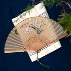Su Embroidery Folding Fan Orchid & Butterfly Chinese Style Gift-1
