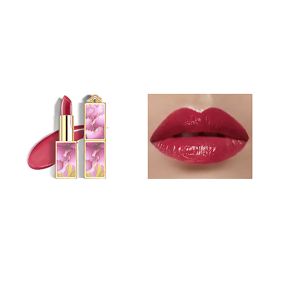 Bean Paste Red Peony Lipstick Classic Birthday Gift for Wife-2