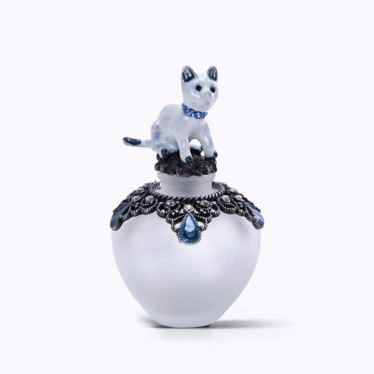 Perfume bottle crystal cat mosaicInformation
Metal and glass portable perfume bottle with a creative design stopper, looks expensive and luxurious.
It is not a spray bottle, but it can be used to stDOPEPLUS.MEDOPEPLUS.COM