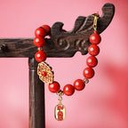 Cinnabar Ruyi & Fulu Bracelet Lucky Gift for Women-2